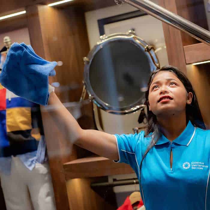 Retail cleaning inside a Sydney store