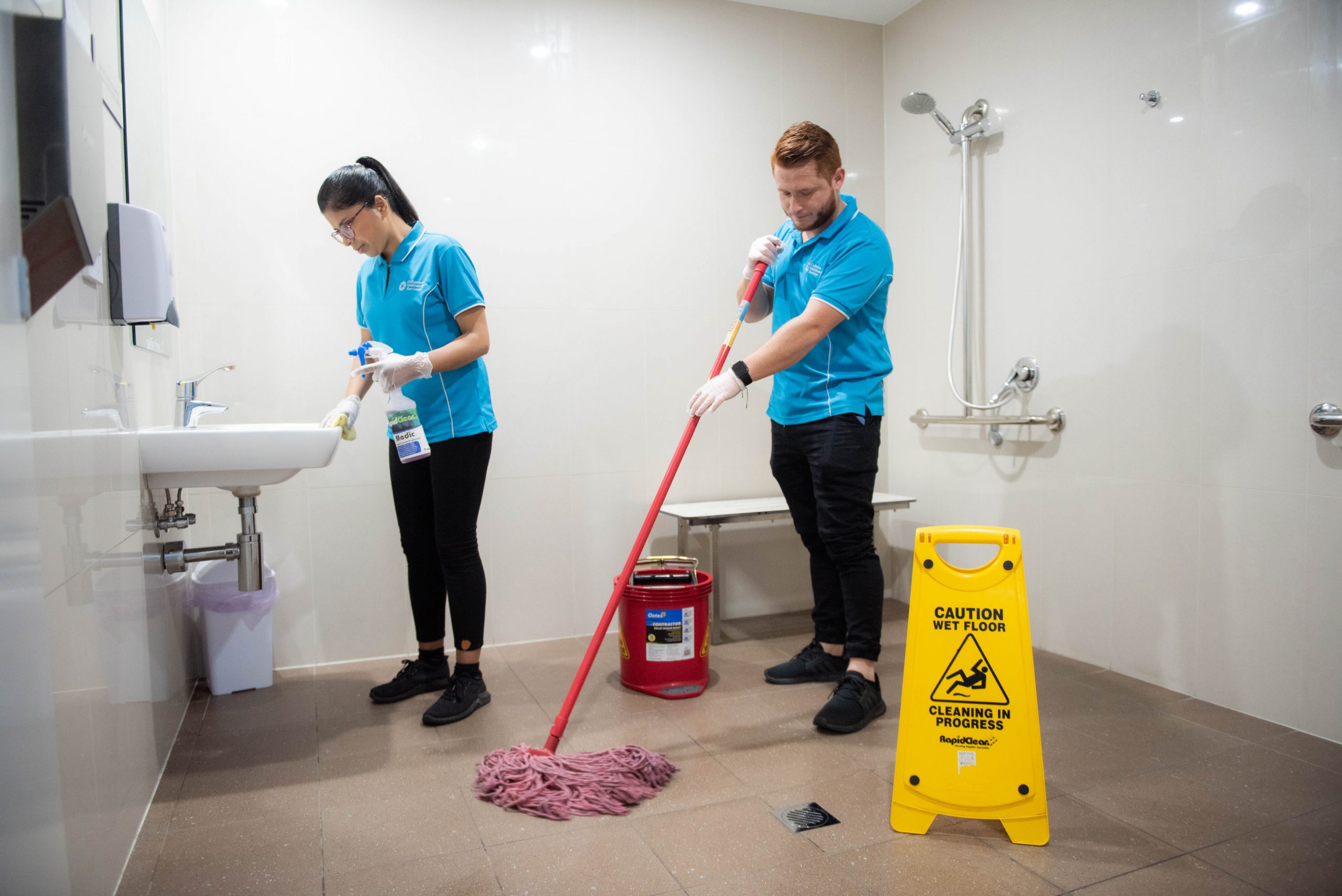 Strata cleaning of common area bathrooms